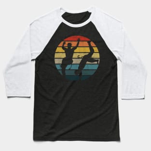 Capoeira Silhouette On A Distressed Retro Sunset design Baseball T-Shirt